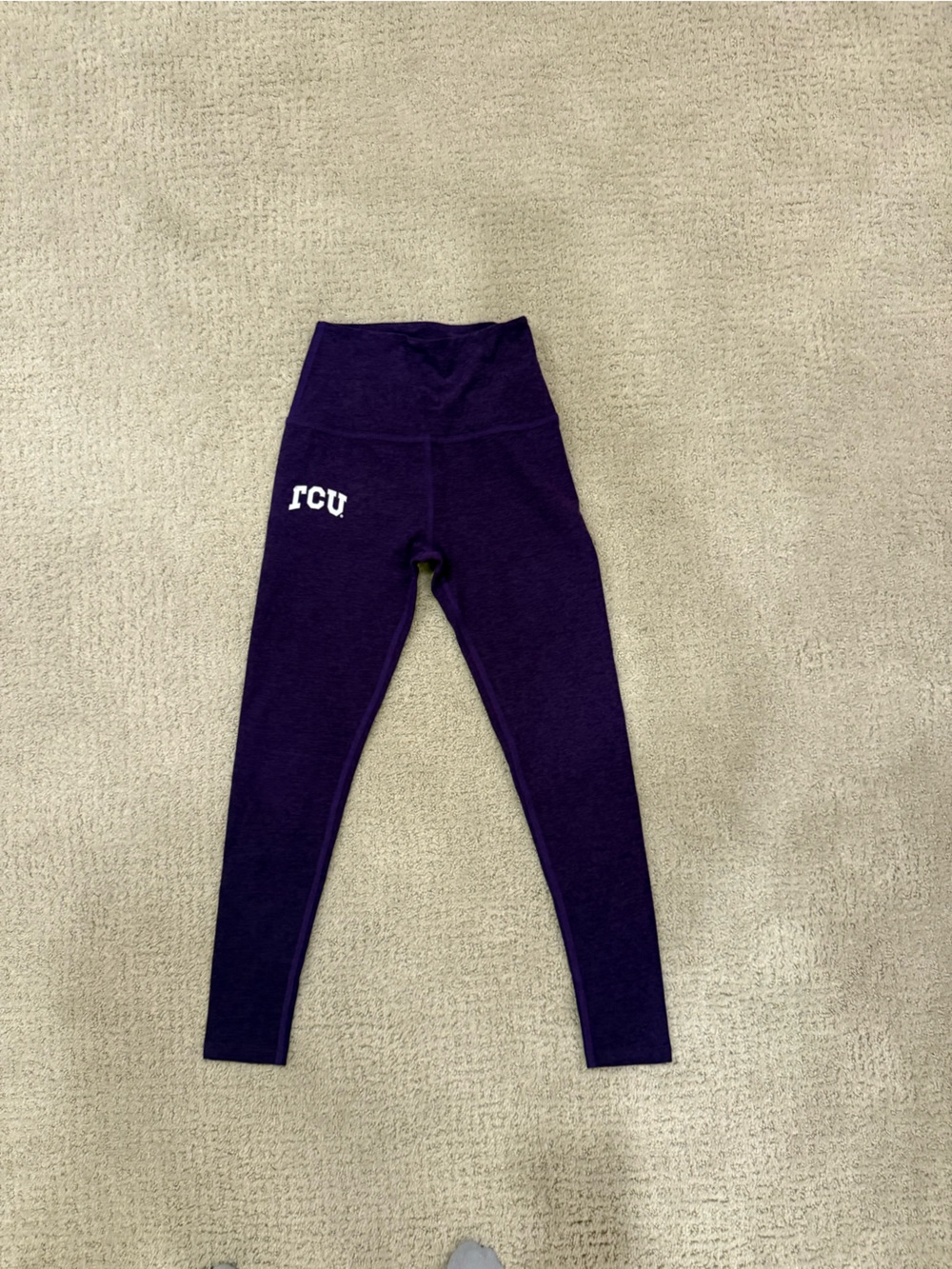 Beyond Yoga Girls Deep Purple Leggings with White Logo